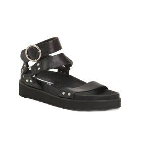 CAVERLEY SHOES Black Leather Burt Sandals